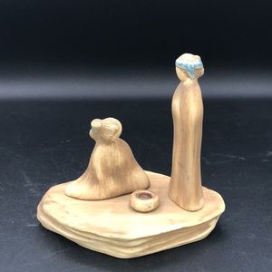 Jack Black, Native American Pottery, Couple Praying, Artist Signed, 1984